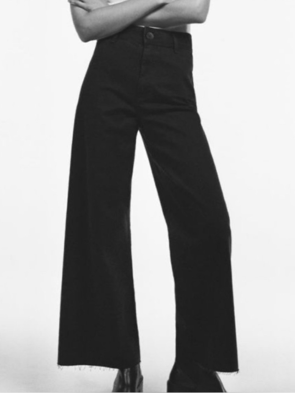 Zara Marine Straight Jeans with Raw Hem